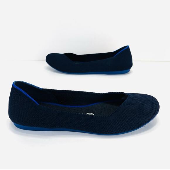 Rothy's Ballet Flats Size 6 Blue Knit Eco-Friendly Sustainable Vegan Round-Toe - Picture 3 of 16